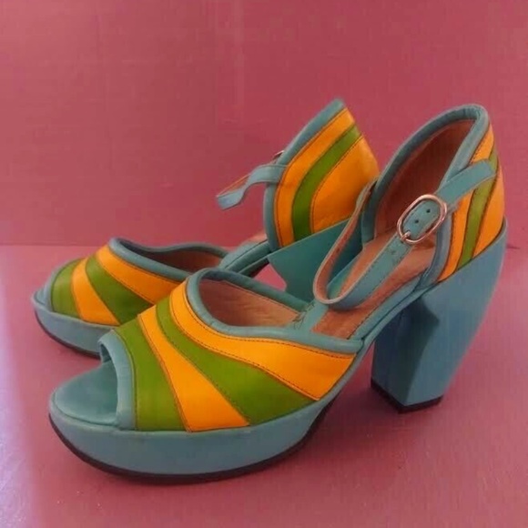 John Fluevog Shoes - John Fluevog Stardust Platform Sandals Size 9